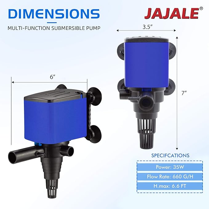 Water Pump 660 GPH Submersible Internal Aquarium Powerhead Water Pump Ultra Quiet for Aquarium,Fish Tank