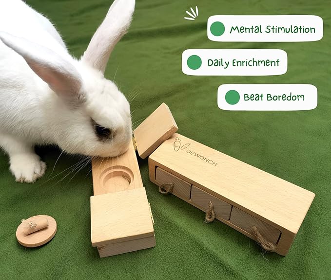 Dewonch Small Animals Hide Treats Foraging Puzzle Toys, Pet Interactive Snuffle Logic Game for Mental Enrichment,for Guinea Pigs,Rabbits,Chinchillas