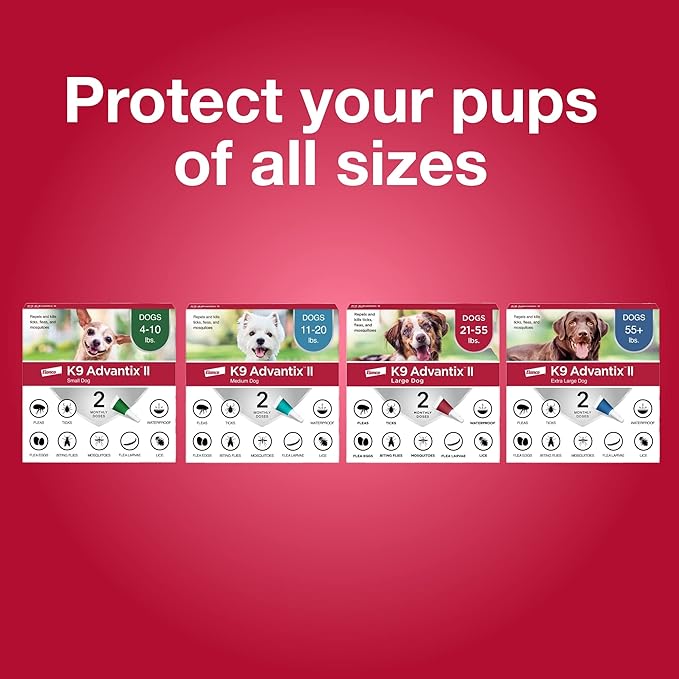 K9 Advantix II Medium Dog Vet-Recommended Flea, Tick & Mosquito Treatment & Prevention | Dogs 11-20 lbs. | 6-Mo Supply