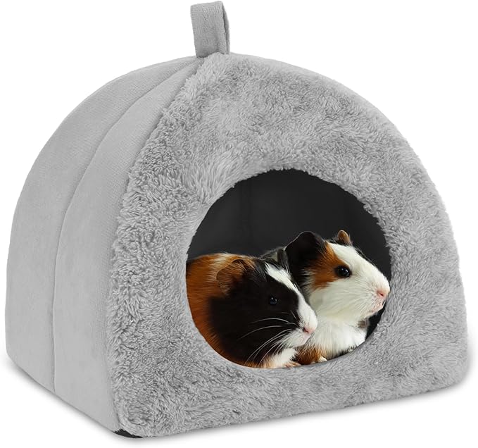 BWOGUE Guinea Pig House Bed Cozy Hamster Cave Large Hideout for Dwarf Rabbits Hedgehog Bearded Dragon Winter Nest Hamster Cage Accessories