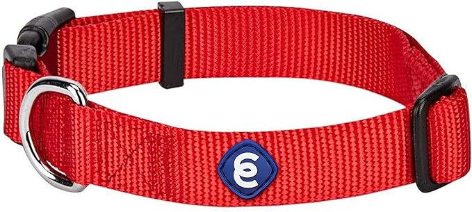 Blueberry Pet Essentials Matching Large Dog Collar | Adjustable Classic Solid Color Nylon Dog Collars for Large Dogs | Rouge Red Dog Collar for Large Dogs