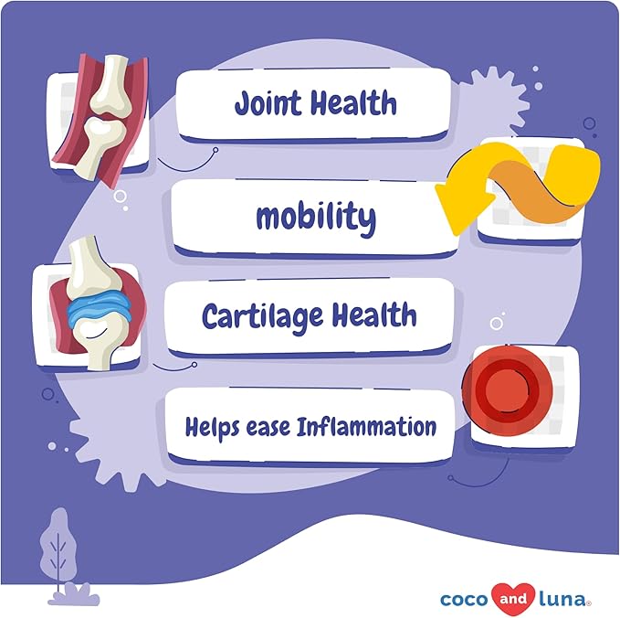 Hip and Joint Supplement for Dogs - with Glucosamine, Green Lipped Mussel, Turmeric, Chondroitin, Fish Oil, MSM and Yucca Schidigera for Dog Joint Relief & Mobility.