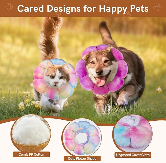 Cat Cone Collar Soft, Adjustable Cats Protective Neck Recovery Collar After Surgery