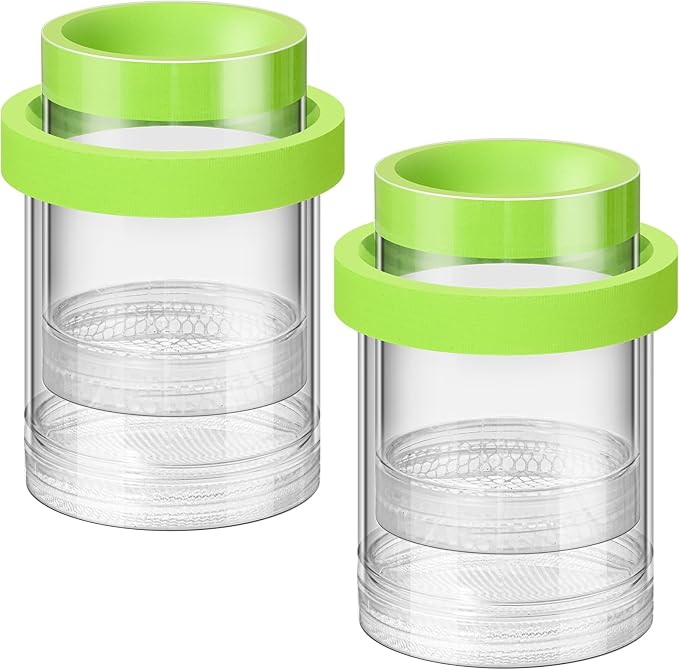 2 Pcs Breeder Box for Fish Tank Aquarium Breeder Separation Net Breeding Box with Suction Cup for Small Fish Shrimp Clownfish Guppy(Green,L)