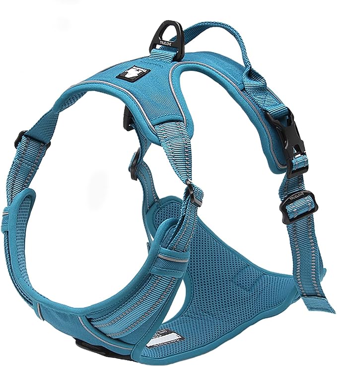 TRUE LOVE Truelove Adjustable No-Pull Dog Harness Reflective Pup Vest Harnesses Comfortable Control Brilliant Colors TLH5651(Blue,L)