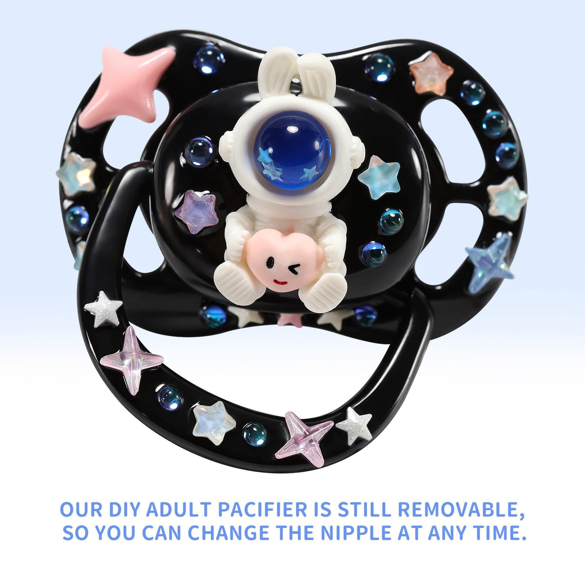 CutiePlusU Large Size Pacifier DIY Handmade Big Shield- White