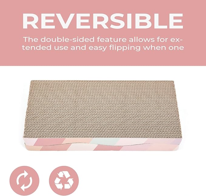 Cat Scratch Pad Cardboard cat scratchers for Indoor Cats Reversible Large Wide Corrugated with Catnip(1pcs)