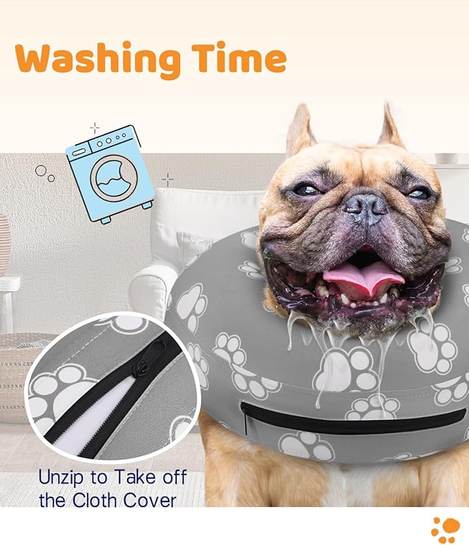 Supet Inflatable Dog Cone Collar Alternative After Surgery, Dog Neck Donut Collar Recovery E Collar for Neuter, Soft Pet Cone for Small Medium Large Dogs