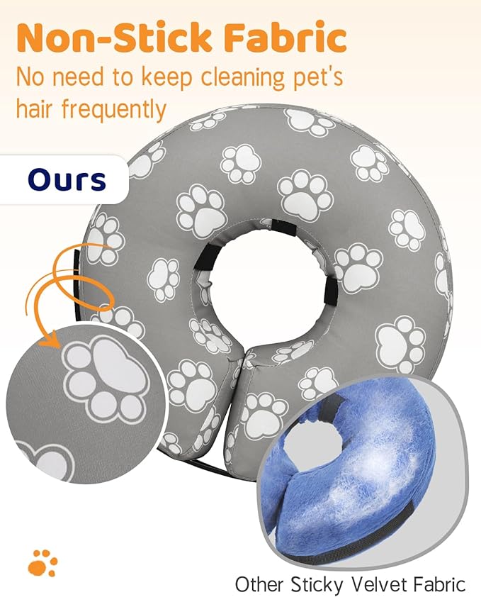 Supet Inflatable Dog Cone Collar for Large Medium Small Dogs, Soft Cone Collar for Dogs Cats, ECollar Doggie Neck Donut Dog Cone Alternative After Surgery