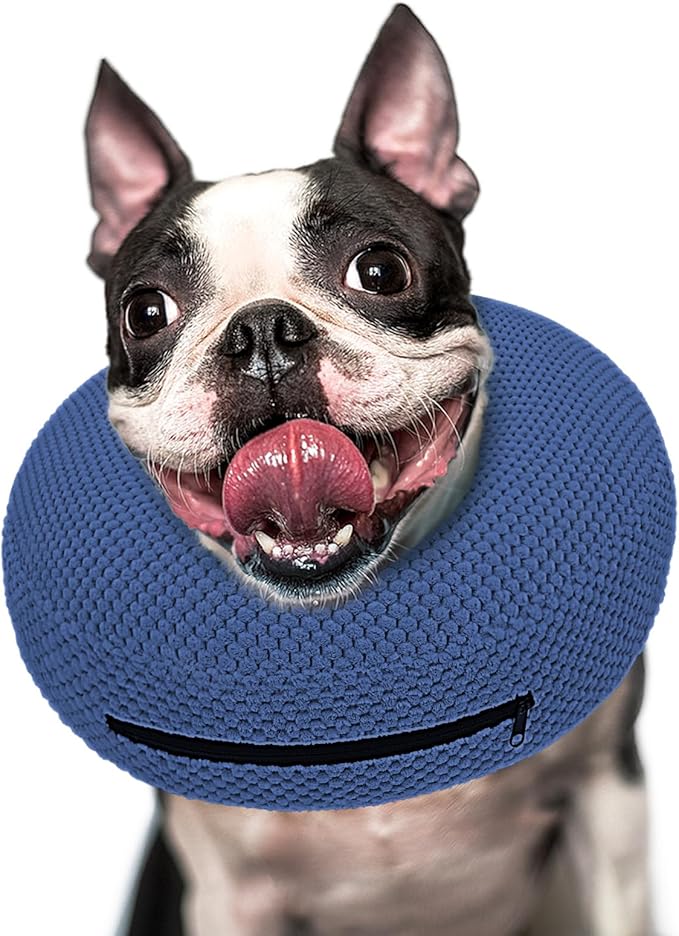 Supet Inflatable Dog Cone Collar for Dogs to Stop Licking, Dog Donut Collar After Surgery, Soft Pet Cone for Small Medium Large Dogs