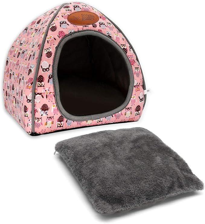 BWOGUE Guinea Pig House Bed Cozy Hamster Cave Large Hideout for Dwarf Rabbits Hedgehog Bearded Dragon Winter Nest Hamster Cage Accessories