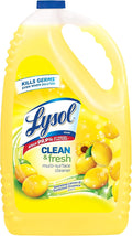 Lysol Multi-Surface Cleaner, Sanitizing and Disinfecting Pour, to Clean and Deodorize, Sparkling Lemon and Sunflower Essence, 144 Fl Oz