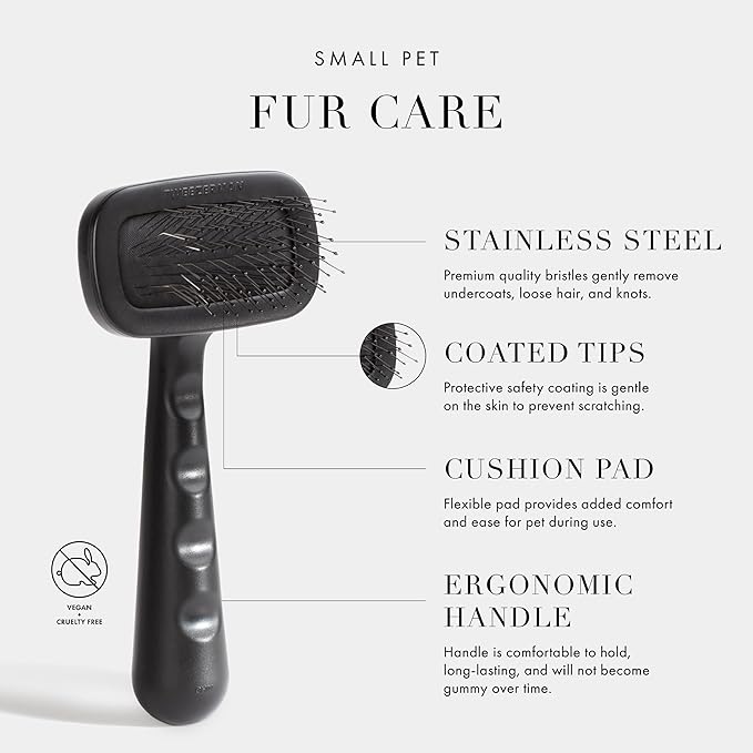 Tweezerman Dog and Cat Slicker Brush for Small Pets, Grooming Brush with Coated Bristles to Prevent Scratching and Ergonomic Handle