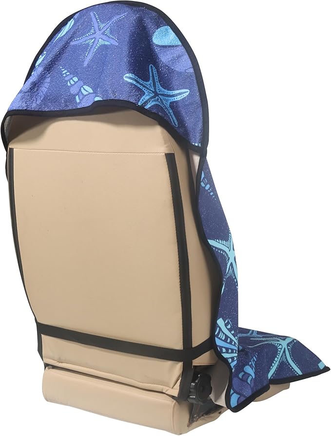 Car Seat Cover Protector Front Seats,for Gym Workout,Running,Swimming,Beach and Hiking,Waterproof Sweat Towel Bucket Seat Covers for Cars SUV Trucks (Conch Shells Starfish, 2Pcs)