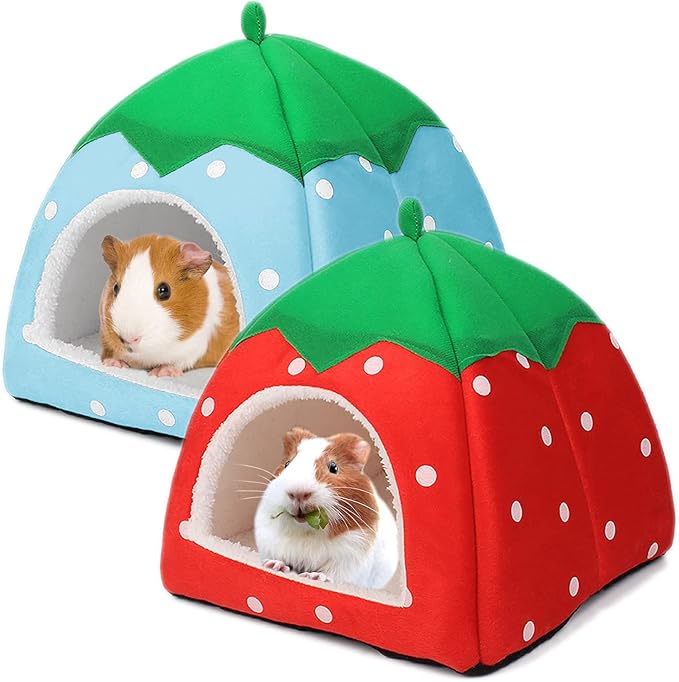 Guinea Pig Hideout 2 Pack Guinea Pig Bed House Cage Accessories Cozy Hide-Out for Hedgehog Ferret Chinchilla&Other Small Animals