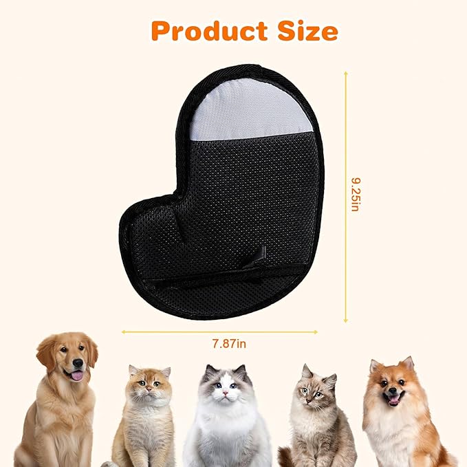 Pet Hair Removal Gloves, Electrostatic Pet Hair Remover Glove for Cats & Dogs