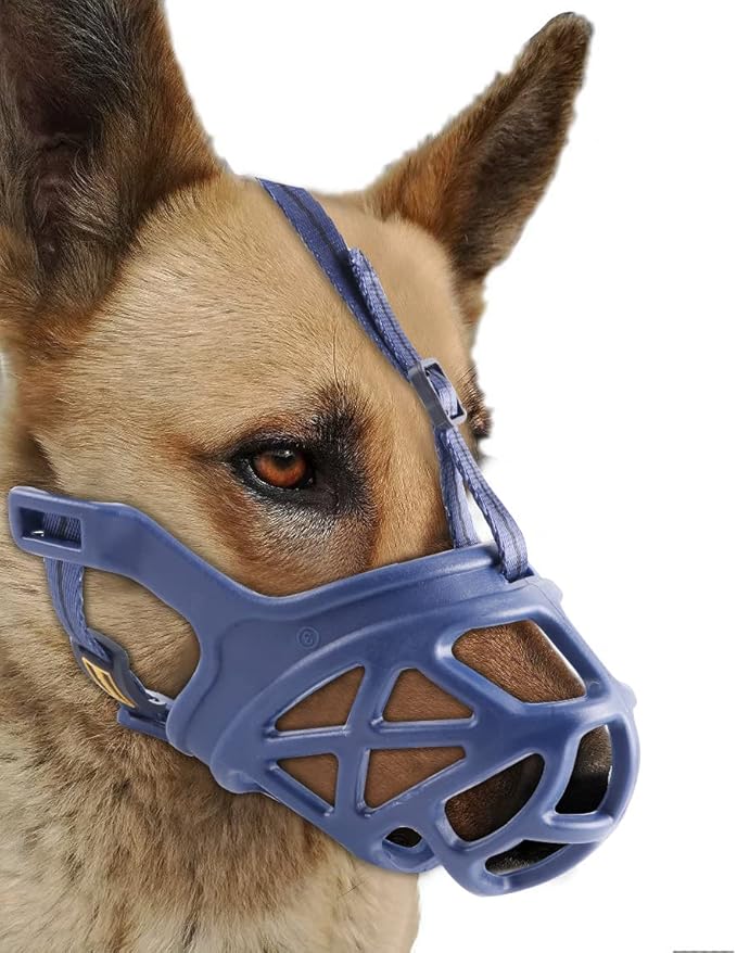 Mayerzon Dog Muzzle, Breathable Basket Muzzles for Small, Medium, Large and X-Large Aggressive Dogs Beagle German Shepherd Doberman, Cage Mouth Guard Stop Biting Chewing for Grooming Training