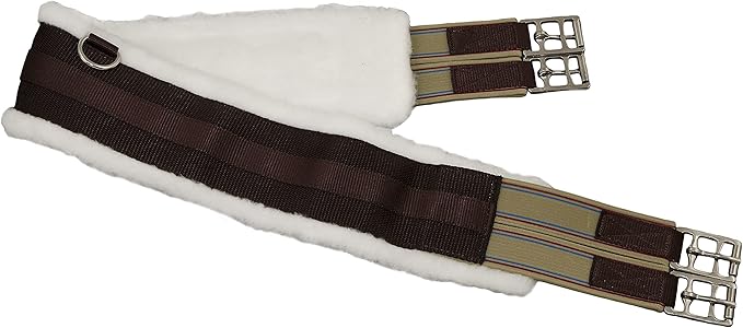 Fleece English Girth with Double Elastic: 30" to 58"