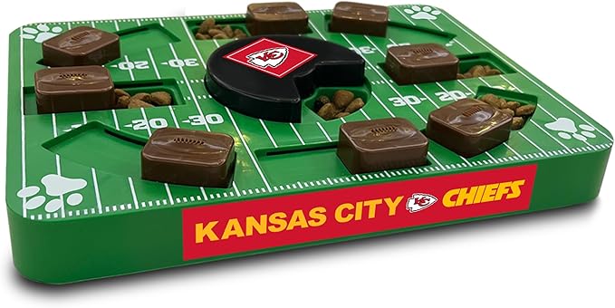 Pets First NFL Kansas City Chiefs Puzzle Toy - Interactive Dog Puzzle Treat Toy