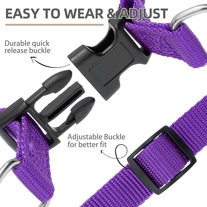 PUPTECK No Pull Dog Harness Soft Adjustable Basic Nylon Step in Puppy Vest Outdoor Walking with ID Tag