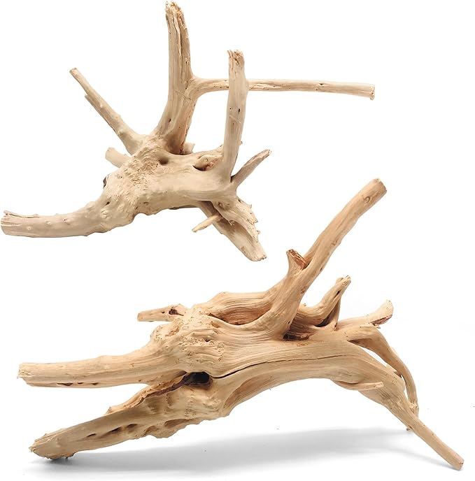 WDEFUN Natural Spiderwood for Aquarium Decor 2-Piece 11''-14'' Long Natural Driftwood Branches for Fish Tank Decorations