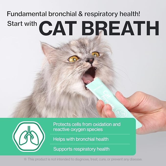 Dr.by Cat Breath Bronchial Supplements Cat Sneezing Treatment Asthma Cold Cough Nose Relief Respiratory&Immune Support with TF-343-30 lickable Formula Individually Packaged, Chicken (2 Packs (17OZ))