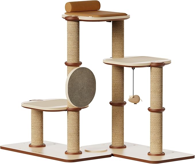 PETLIBRO Infinity Cat Tree Tower for Indoor Cats, Modular Design with Cat Bed, Toy, Felt Pads, Sisal Scratching Posts, 2-Second Setup, Sturdy Multi-Level Activity Center Cat Condo for Any Room