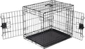Amazon Basics Durable,Foldable Metal Wire Dog Crate with Tray, Double Door, Divider, 24 x 18 x 20 in, Black