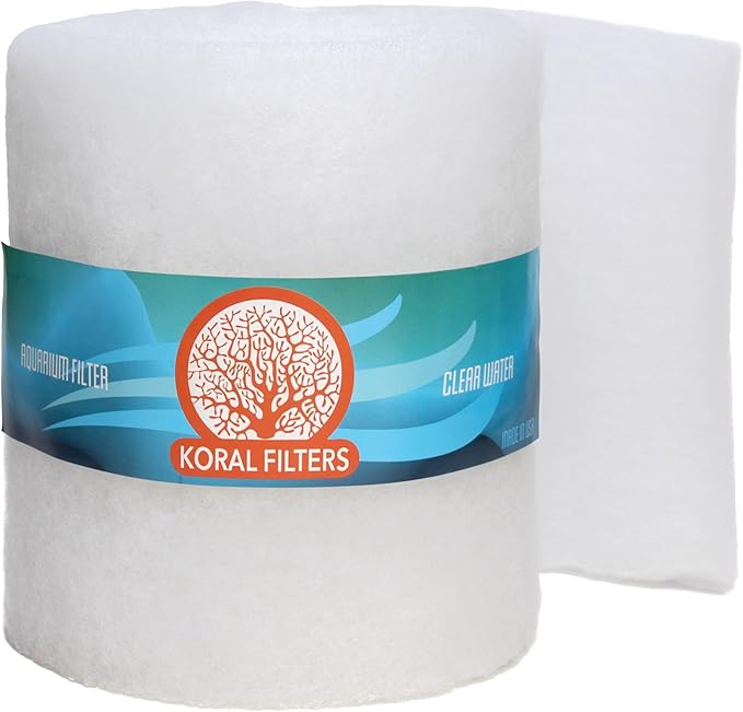 Premium Aquarium Filter Media Pad - Cut-to-Fit Roll, Fresh and Saltwater Safe, Blue & Dye-Free Options, Made in USA (Dye Free, 12"x72" (6 ft) x 0.75)