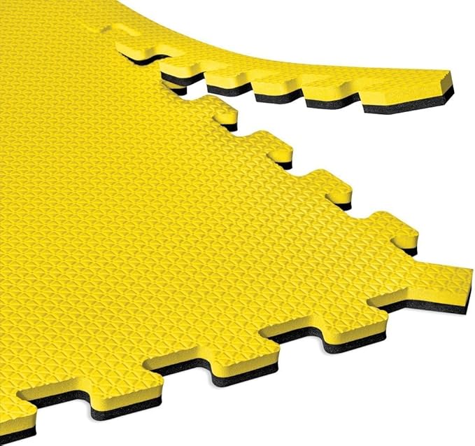 Norsk Dual-Sided Reversible 1/2" Foam Exercise Mats for Home Gym - Interlocking EVA Foam Tiles