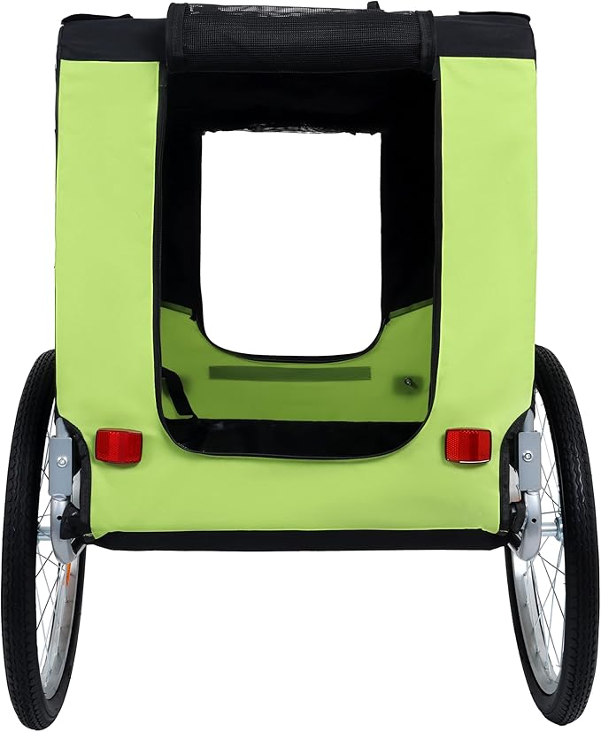 Blue-Grey Large Folding Bike Trailer for Dogs – Heavy-Duty Steel Frame, 66LB Capacity Pet Carrier for All-Terrain Cycling, Jogging & Camping Adventures!