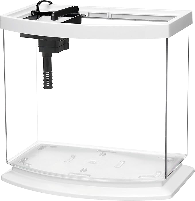 Aqueon LED MiniBow Aquarium Kit with SmartClean Technology, White, 2.5 Gallon