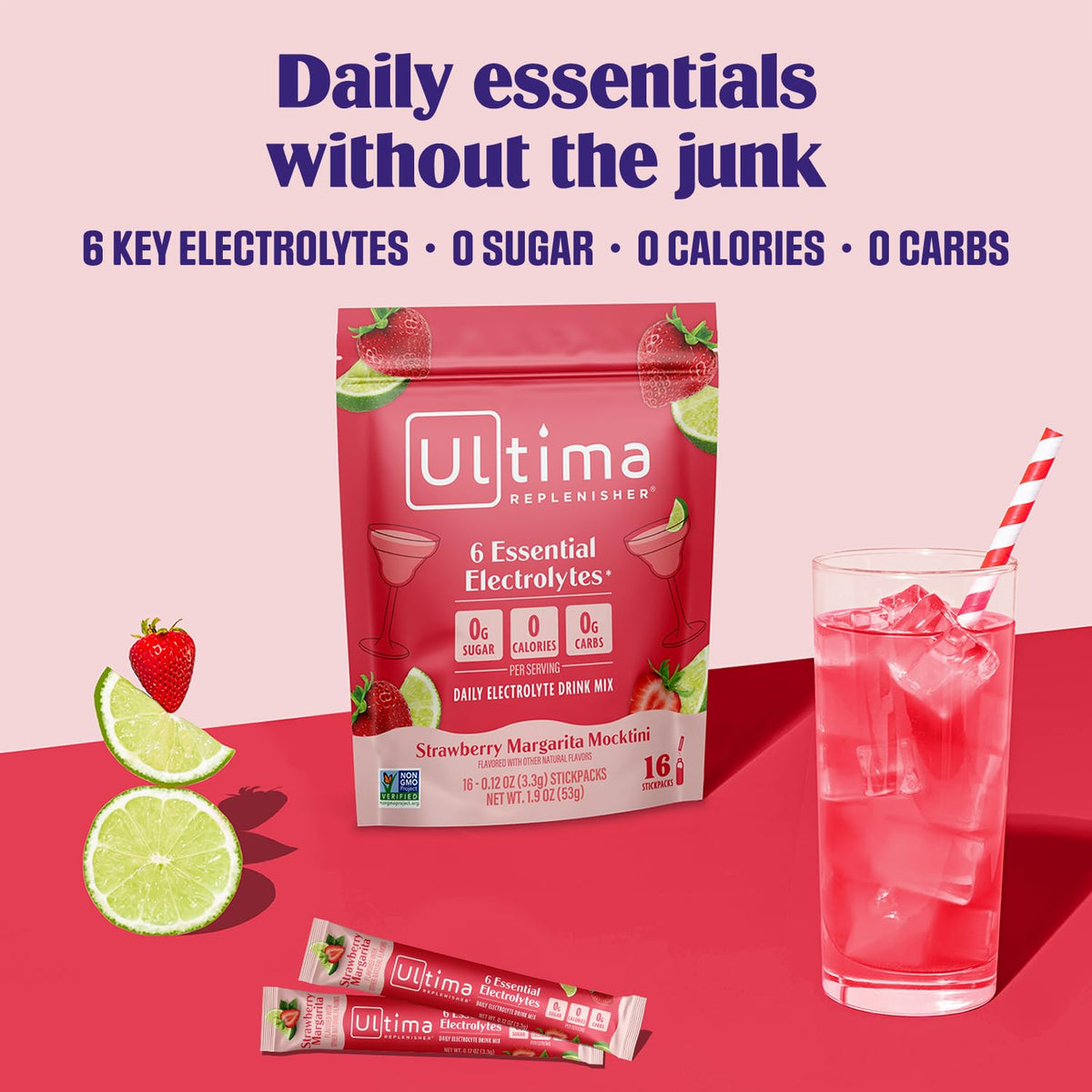 Ultima Replenisher Daily Electrolyte Powder – Original Variety Pack, 20 Stickpacks – Zero Sugar Hydration Packets with 6 Electrolytes and Minerals – Sugar Free, Plant Based & Keto Friendly Drink Mix