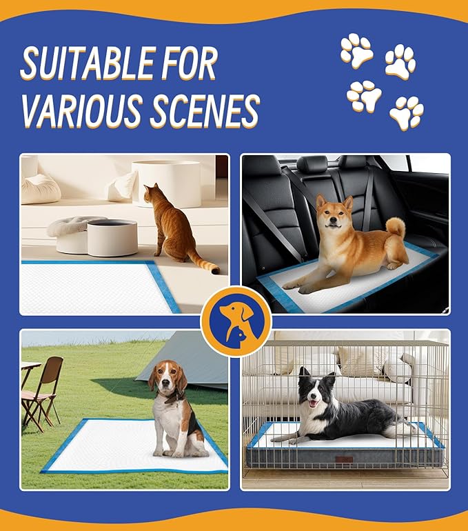 Large Puppy Pee Pads 22x36 Inch 100-Pack | Extra Absorbent Potty Training Pads for Dogs | Leakproof Quick-Dry & Odor Blocking Pet Housebreaking Supplies