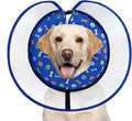 Dog Cone Collar with Enhanced Anti-Licking, Inflatable Dog Cone After Surgery, Adjustable Size with Soft Padding for Small Medium Large Dogs - Blue/M
