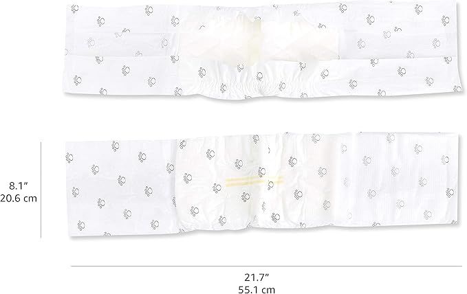 Amazon Basics Male Dog Diapers, 30 Count, Small, Ultra Absorbent Disposable Wrap with Secure Fit, Leakproof and Comfortable