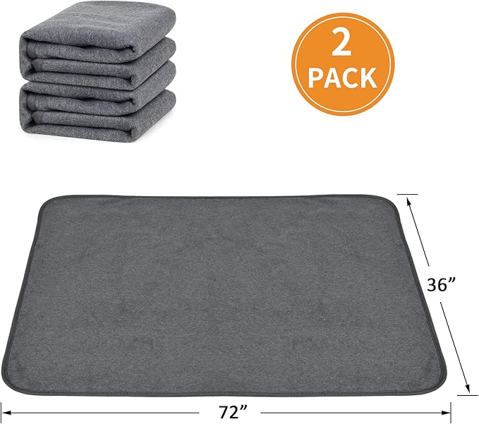 Washable Dog Pee Pads 36x72 2Pack Reusable Whelping Pads, Absorb Dog Mats Non-Slip Puppy Training Pads for Whelping, Potty, Training, Playpen, Crate