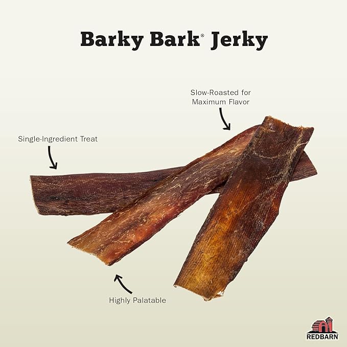 Redbarn Pet Products Barky Bark 100% Beef Jerky Medium, Pack of 100