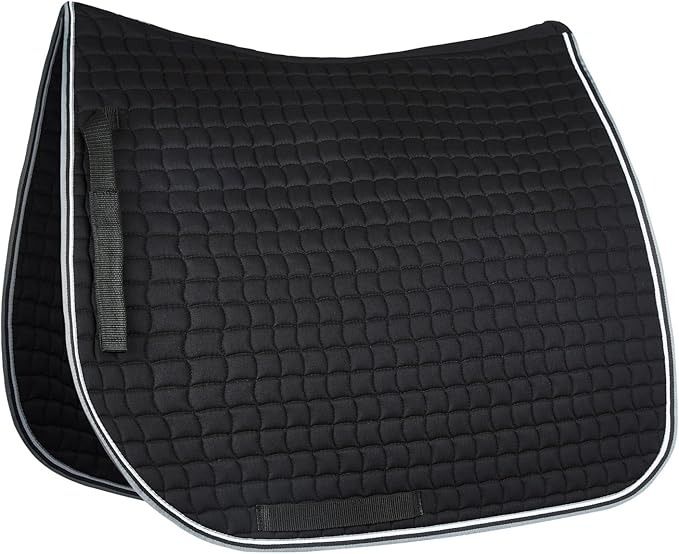 HORZE Adepto Quilted Quick-Dry Dressage Saddle Pad for Horses with Two-Tone Trim