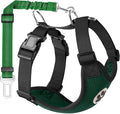 Lukovee Dog Seat Belt - Adjustable Dog Car Harness for Large, Medium & Small Dogs, Soft Padded & Breathable Mesh Dog Seatbelt with Vehicle Connector Strap (Green, Medium)
