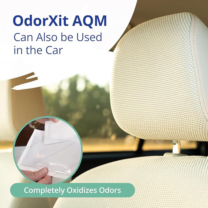AQM by OdorXit, Air Quality Manager Chlorine Dioxide Odor Removal Packet, Dog Odor Eliminators for Hom, Wet Dog Smell & Car Deodorizer, Cigarette & Strong Smell Neutralizer, 25g