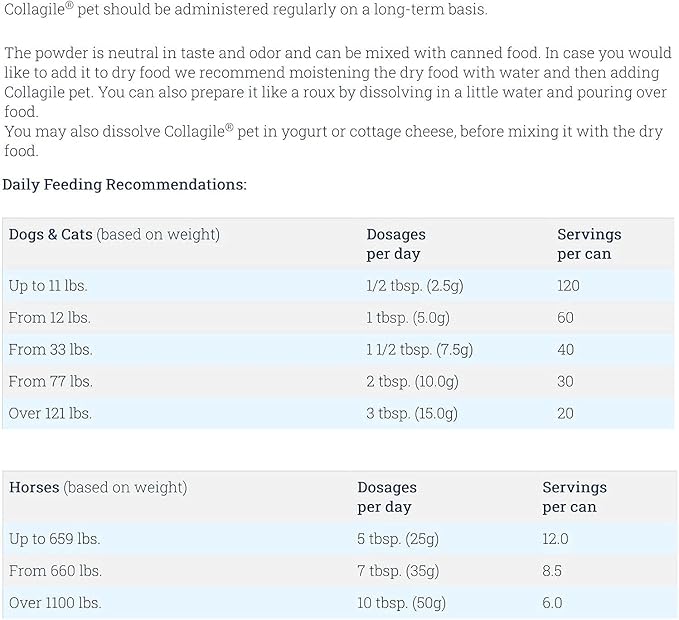 COLLAGILE® pet - Dog Hip & Joint Care | Effective Powder Supplement | Clinically Tested by Vets | 100% Natural | Tasteless and Odorless