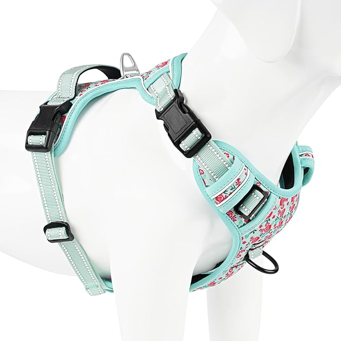 Timos Dog Harness,NO Need Go Over Dogs Head 3 Snap Buckles Pet Harness with 2 Leash Clips,Adjustable Soft Padded No-Pull,Reflective No-ChokeOxford Vest for Small Medium Large Dogs,X-Large(Packof1)