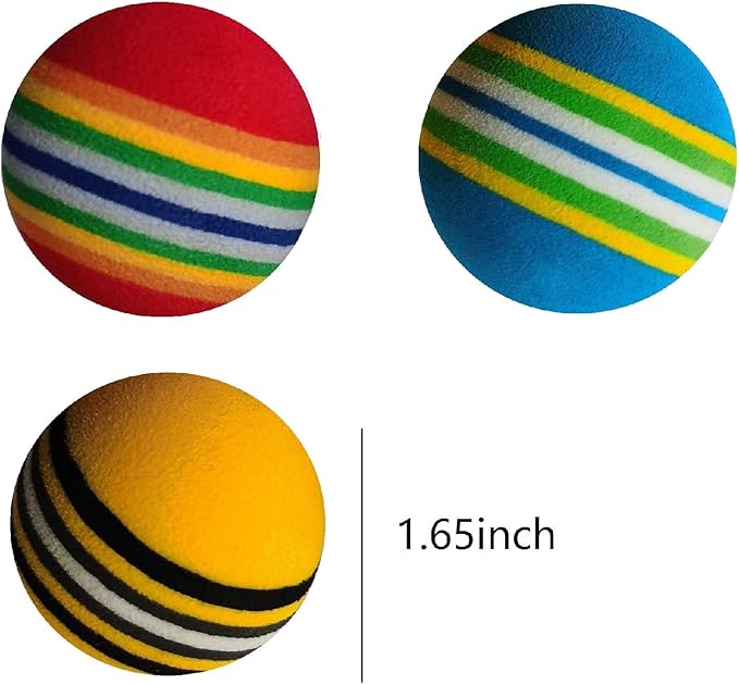 24 Pcs Colorful Soft Foam Rainbow Play Balls for Pet Dog and Cat (42cm) Ethylene Vinyl Acetate