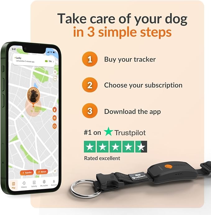 Weenect Dog XT - New GPS Collar for Dogs | XL Antenna | Waterproof | Ultra-Durable Integrated Julius-K9 Collar | Subscription Required