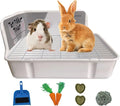 kathson Rabbit Litter Box,Bunny Potty Training,Plastic Square Small Animal Toilet,for Hamster Chinchilla Ferret Hedgehog Gerbil(White)