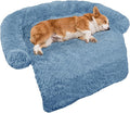 GGIB Calming Dog Bed Fluffy Plush Dog Mat for Furniture Protector with Removable Washable Cover for Large Medium Small Dogs and Cats (Medium, Navy)