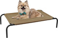 PHYEX Raised Pet Cot for Small Pets, Elevated Dog Bed with Breathable Mesh, Sturdy Steel Frame for Indoor & Outdoor Use, Non-Slip Design, Easy Clean, 33-Inch Brown