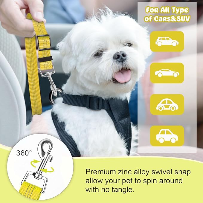 BWOGUE Pet Dog Cat Seat Belts, Car Headrest Restraint Adjustable Safety Leads Vehicle Seatbelt Harness (1 Pack)