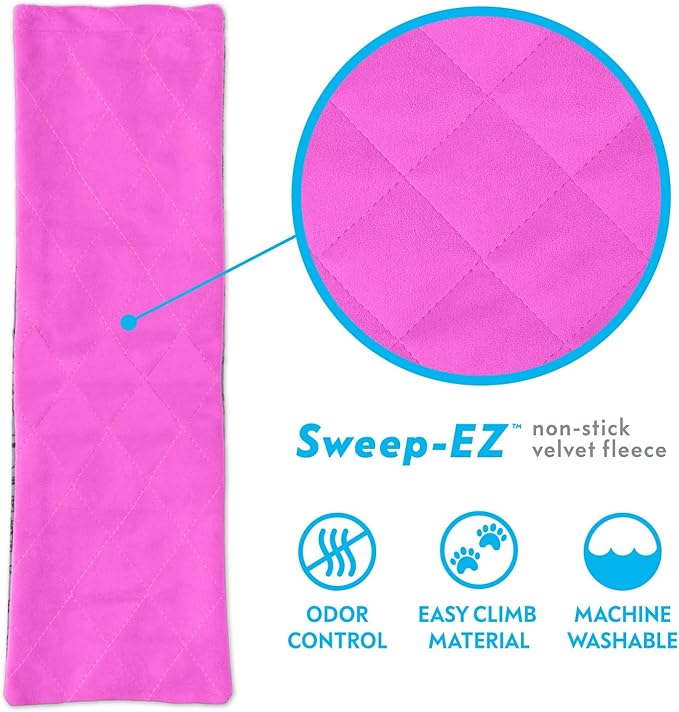 Paw Inspired Fleece Liners for Ferret Nation, Critter Nation Cage Ramp for Ferrets, Rats, Chinchillas, Hedgehogs & Other Small Animals (Pink, Ramp Cover - 3 Pack)